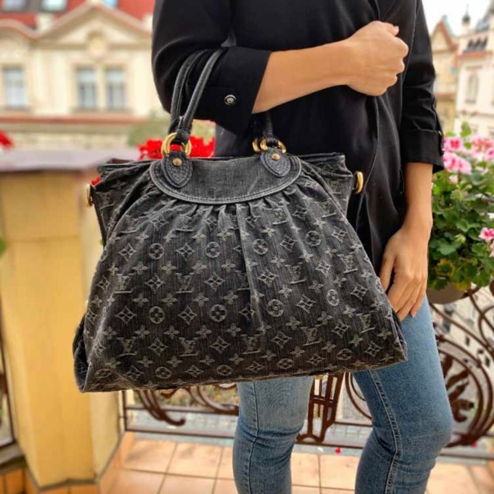 Louis Vuitton Black Monogram Denim GM Neo Cabby Bag - Picture 11 of 12